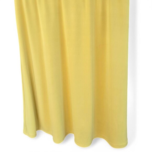Ann Taylor Mustard Yellow Sleeveless Midi Dress Ruched Waist Detail Medium - Picture 7 of 9